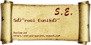 Sárosi Euniké névjegykártya